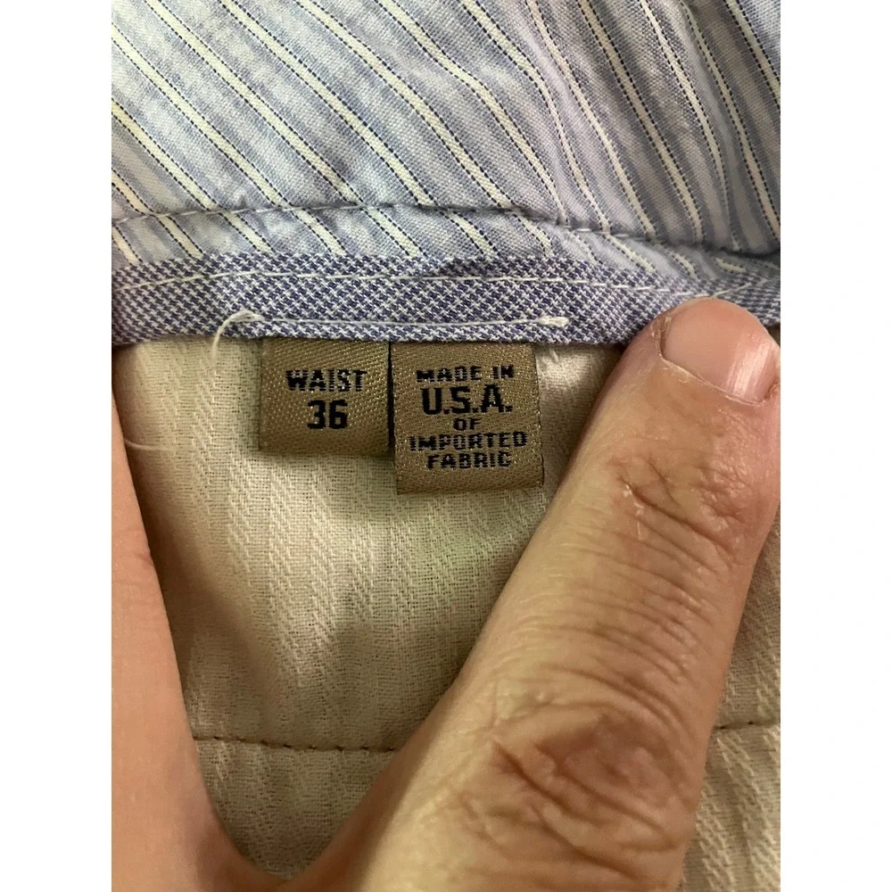 Bills Khakis Pleated Trousers Olive Green Cuffed Dress Pants Mens 36 Made in USA